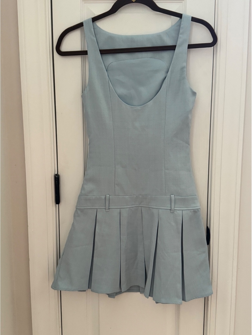 Altar'd State light blue sleeveless pleated mini dress